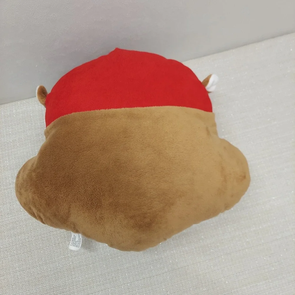 Jaag Beaver Plush Pillow Red Hat Stuffed Animal Head Cushion Brown White 12 Inch